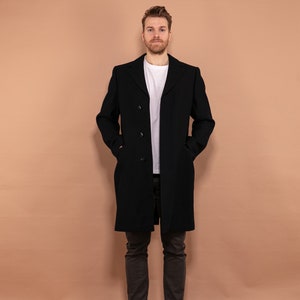 80s Wool Coat Men, Size Medium M, Office Wool Coat, Minimalist Coat, Elegant Overcoat, Spring Coat, Vintage Outerwear, Timeless Coat