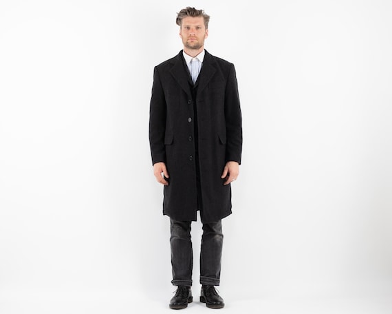00s Vintage Wool Blend Overcoat, Gray, Retro Style, Men's M/L - Etsy