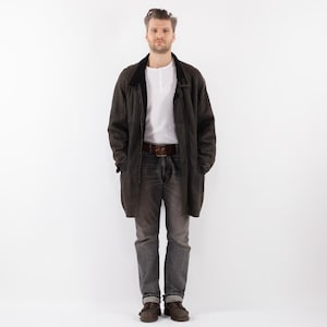 90&#39;s Gray Sheepskin Coat, Size XL Vintage Shearling Coat, Retro Leather Coat, Shearling Coat, Men&#39;s Leather Coat, Old Fashioned Outerwear