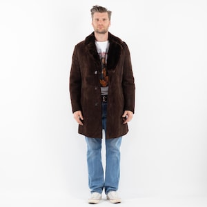 70s Western Sheepskin Coat, Men Size M/L Vintage Shearling Coat, Western Ranch Wear, Western Apparel, Marlboro Man Coat, 70s Outerwear