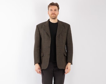 90s Green Hugo Boss Wool Blazer, Vintage Sport Coat, Men's Size L