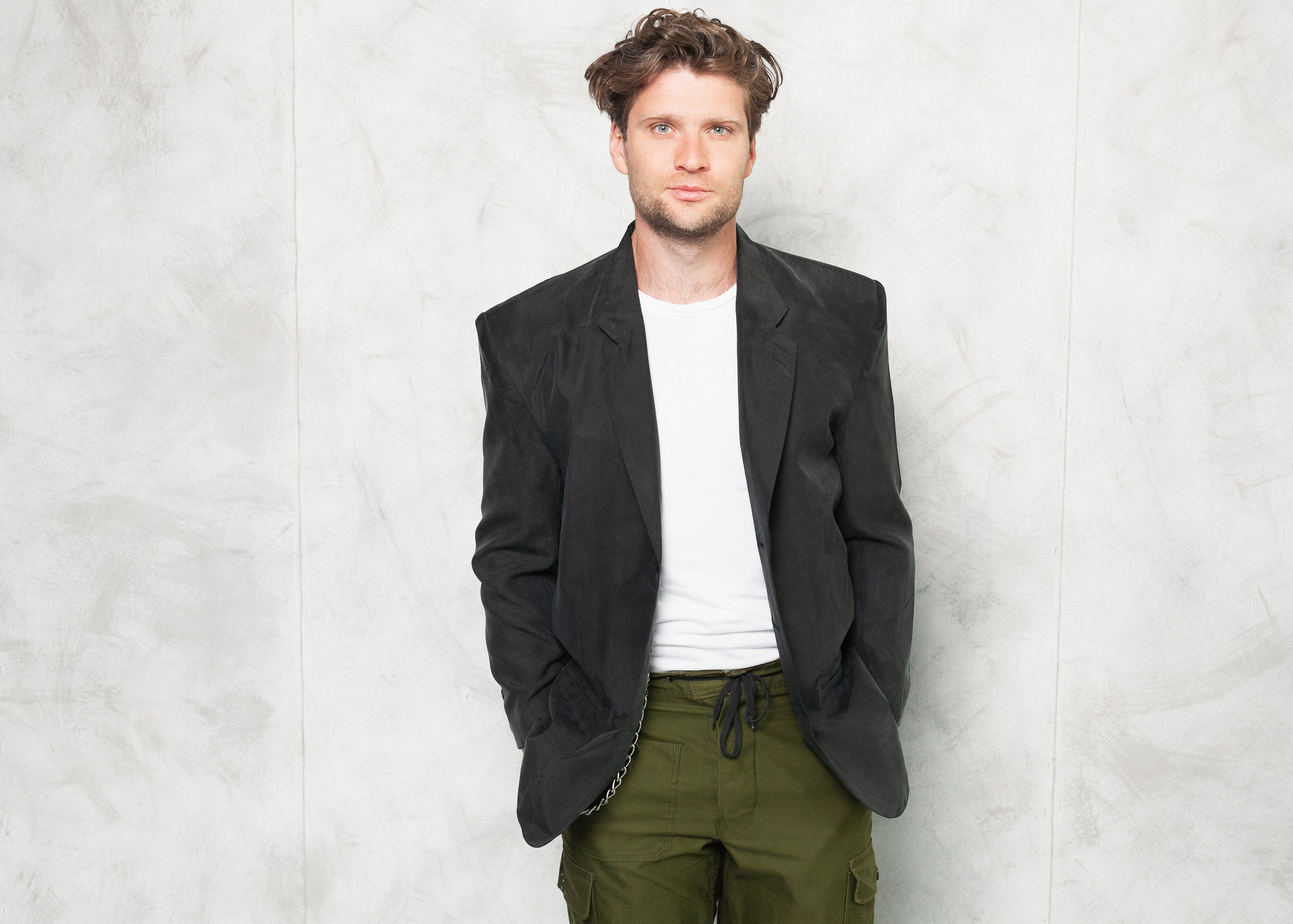 mens silk casual jackets
