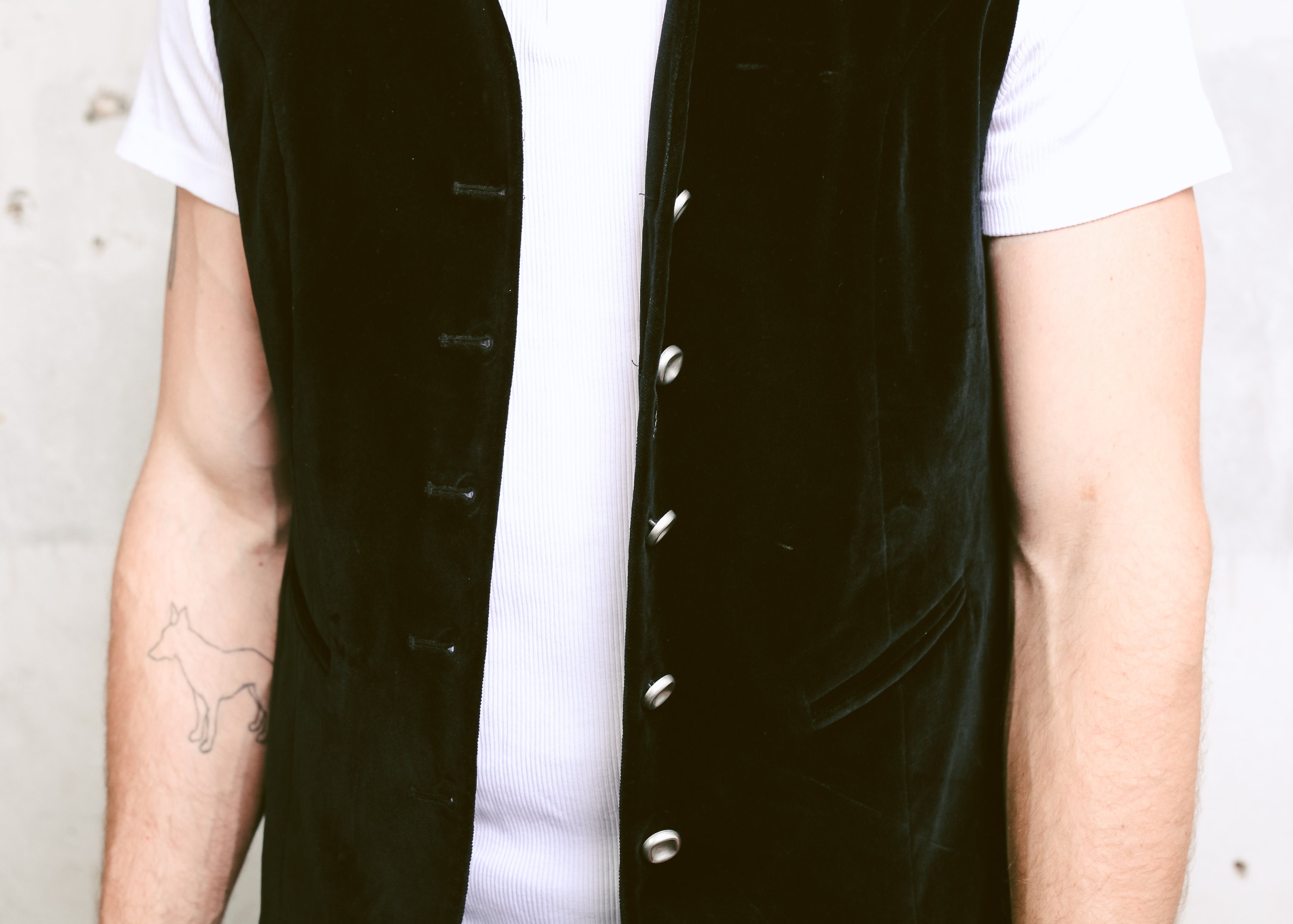 Black Velvet Vest . Men's Waistcoat Vintage 80s Groom Wedding