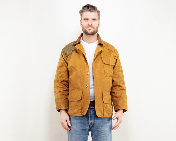 Vintage 50's Saftbak Canvas Duck Hunting Jacket Hunter Brown Chore Jacket Work Jacket Men 50's Workwear Jacket Size Extra Large XL