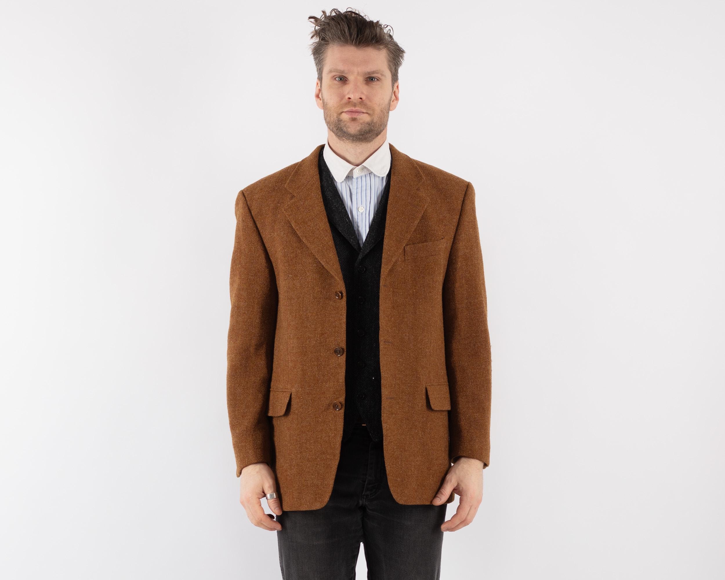 【70s】Vintage HarrisTweed Tailored Jacket Vintage 70s Harris Tweed Scottish Wool Blazer Jacket