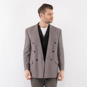 90s Vintage Gray Wool Blazer, Men Size M Vintage Wool Jacket, Retro Sport Coat, Wool Jacket, Mens Clothing, Heritage, Preppy Academia Wear