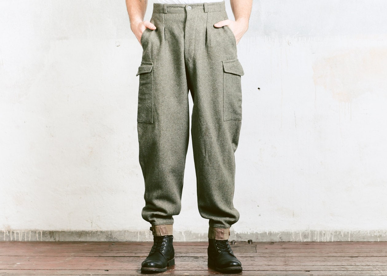Vintage 50s Military Wool Trousers 