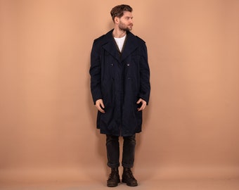Men Trench Coat 90s, Size XXL Vintage Trench Coat, Double Breasted Coat, Office Coat, Men Clothing, Spring Coat, Minimalist Outerwear