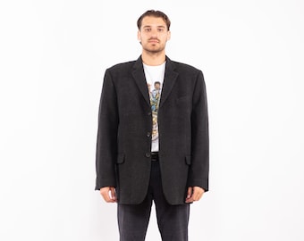 Vintage Gray Wool Blend Blazer, Size XL Retro Sport Coat