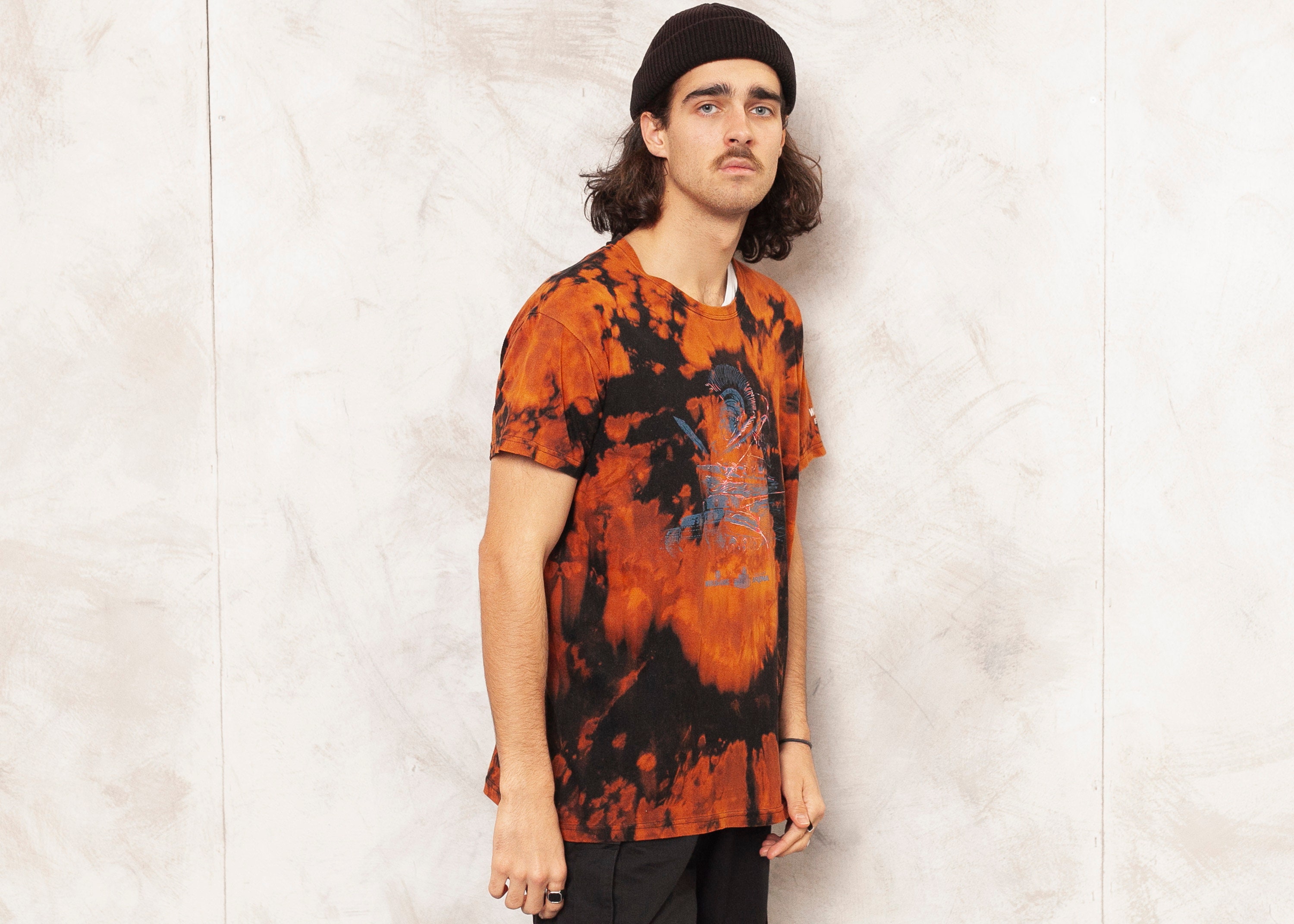 black orange tie dye shirt