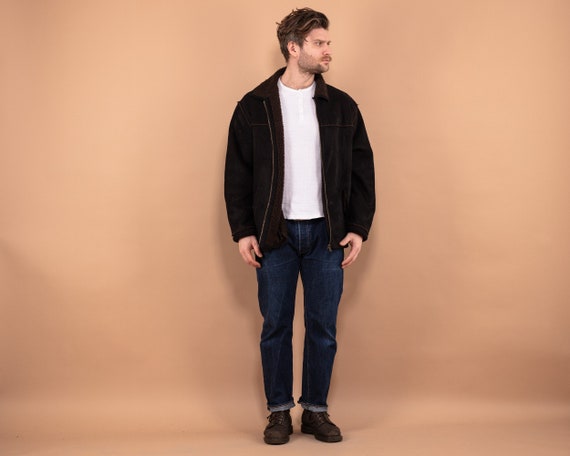 90s Faux Sheepskin Jacket XL: Vintage Sherpa Outerwear