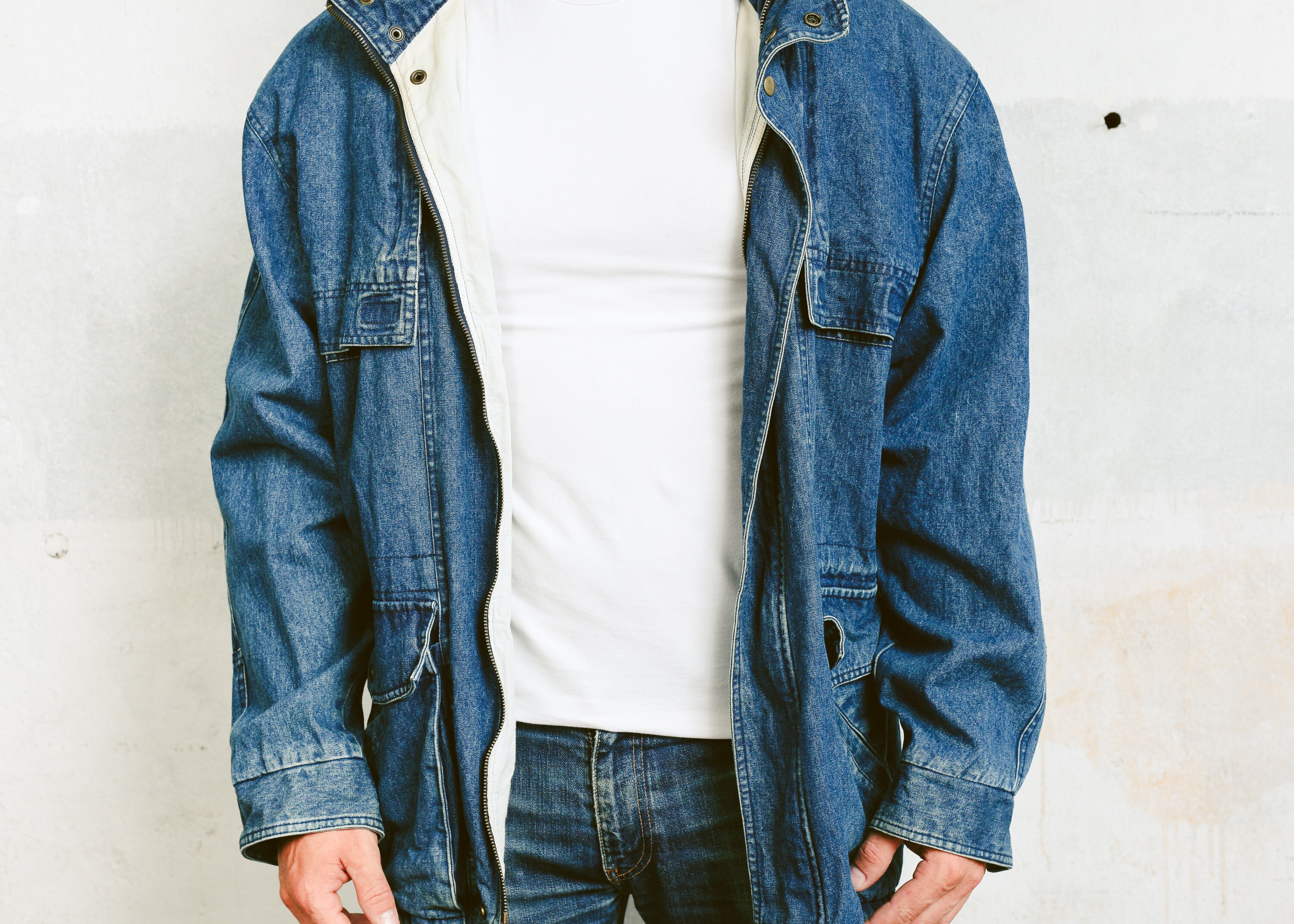 Jacket Stonewashed Denim Coat 