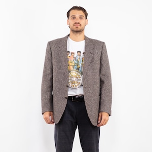 70s Men Vintage Wool Blazer Jacket, Size L Vintage Wool Jacket, Retro Sport Coat, Beige Wool Jacket, Heritage Fashion, Old Money Style