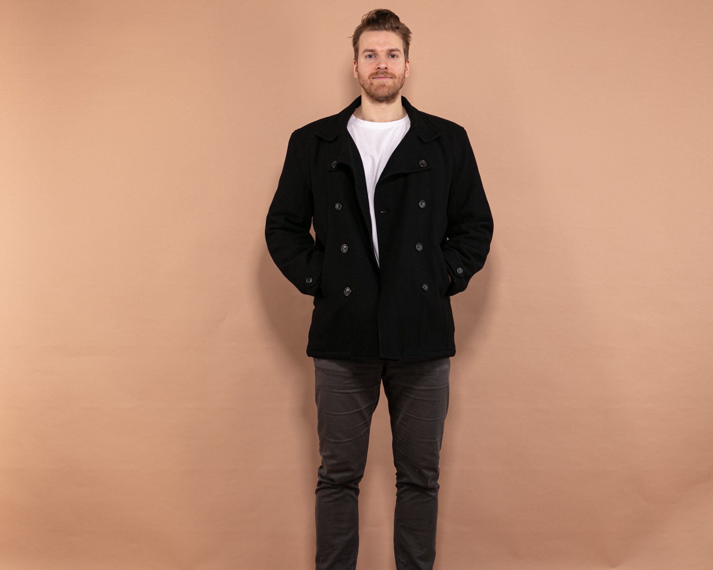 ジャケット・アウター 90s OLD GAP pea coat 10 botton navy M Vintage Navy Pea Coat In Men's Coats & Jackets for sale | eBay