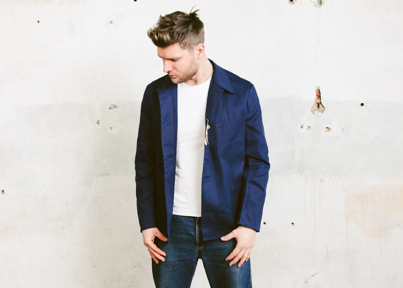 blue shirt blue jacket