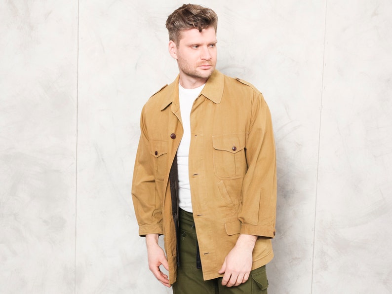 Bond Street Men Jacket vintage 80s bold brown cotton jacket causal parka jacket London everyday wear boyfriend gift fashion size large