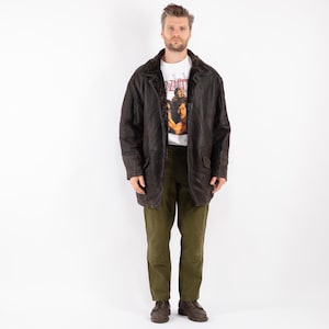 90&#39;s Brown Sheepskin Coat, Size XL Vintage Sheepskin Coat, Distressed Shearling Coat, Rugged Western Barn Coat, Mens Clothing, BetaMenswear