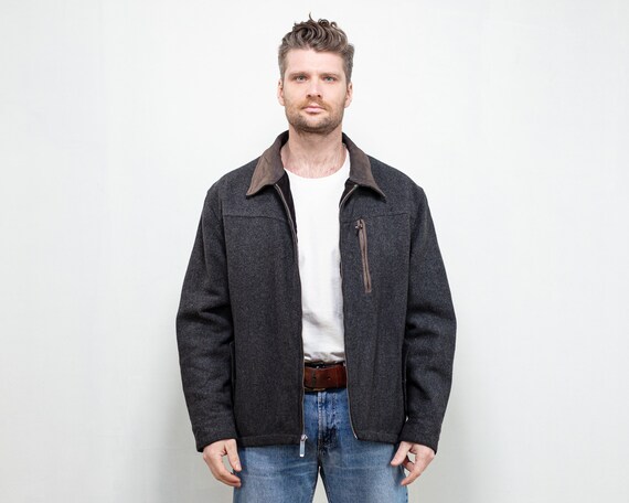 Woolrich Wool Jacket Gray Wool Blend 