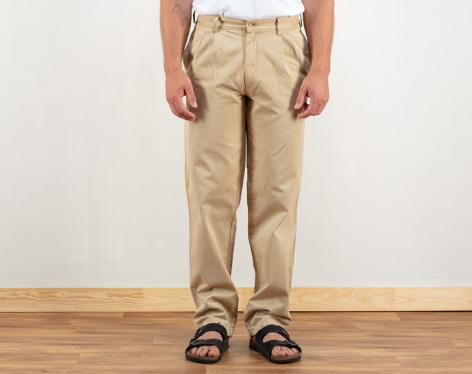 Vintage Chino Pants casual vintage 90s classic pants pleated trousers men suit trousers gift idea regulat pants size medium m