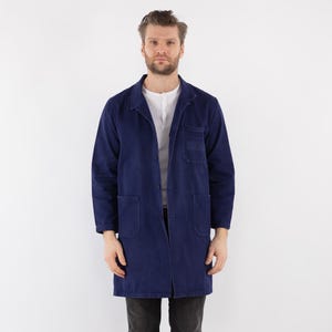 70&#39;s Blaue Sanfor Arbeit Jacke, Männer Größe M Mechaniker Jacke, Vintage Arbeitskleidung, Industrielle Kleidung, Blauer Kragen Stil, Arbeit, Retro Jeans