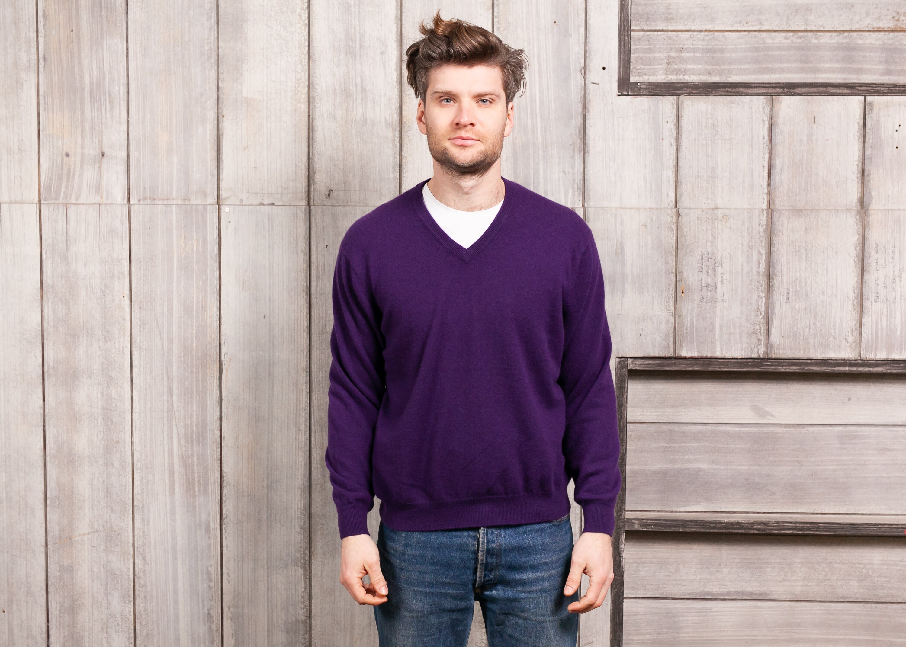 mens plum jumper