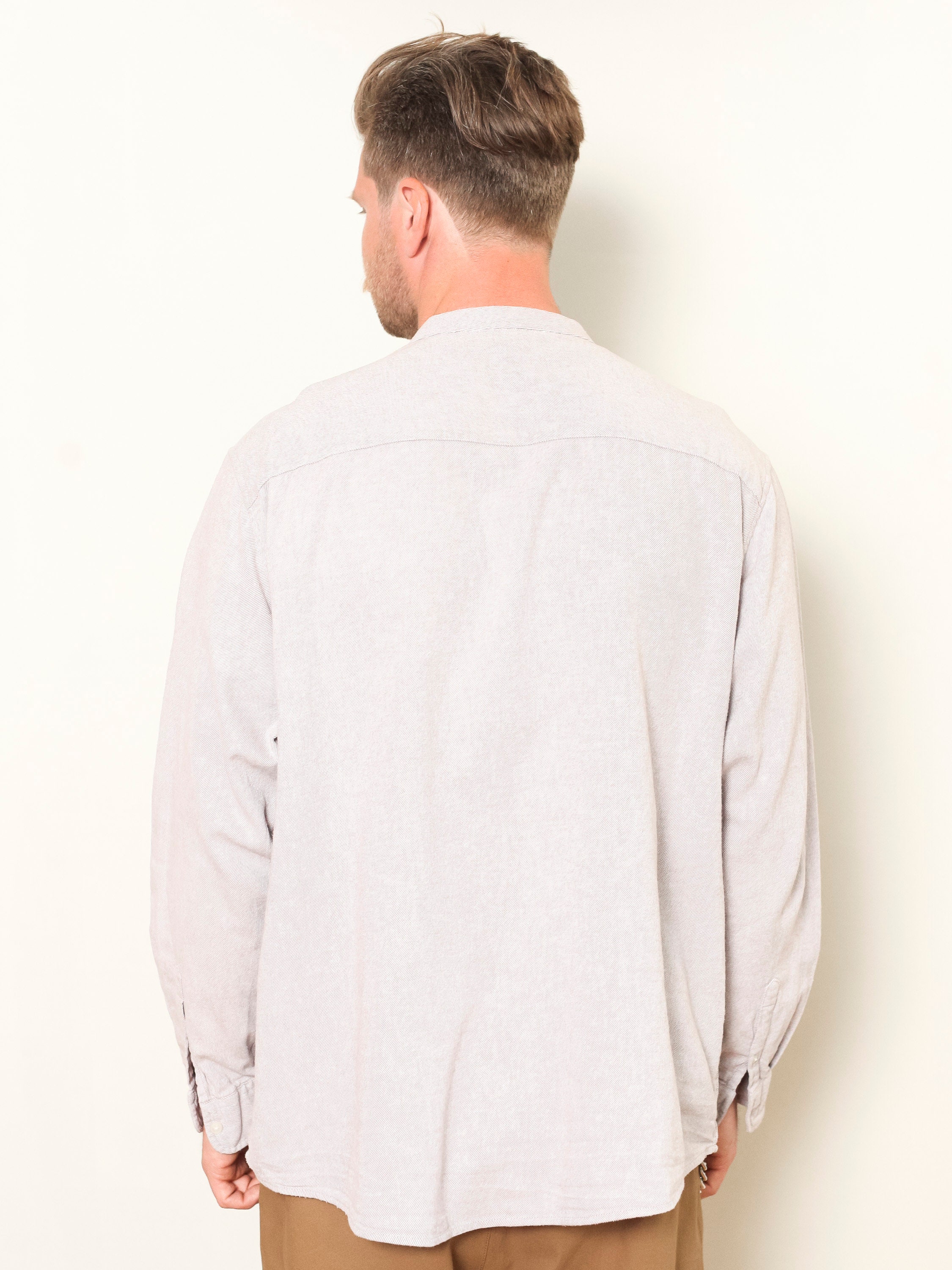 90s band collar shirt