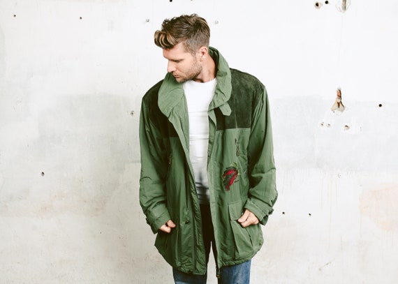 green lightweight parka