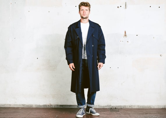 navy blue duster coat