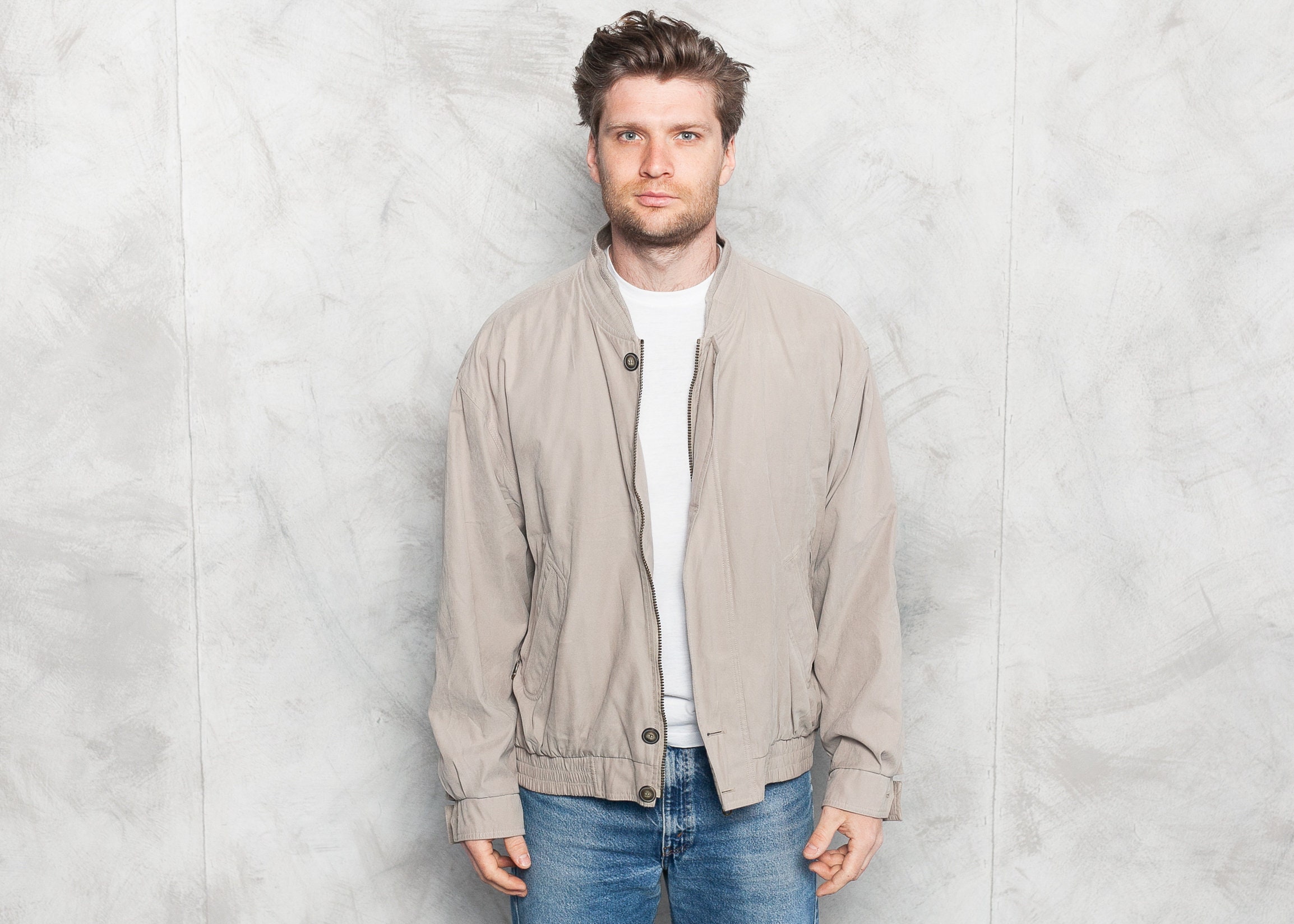 Men Bomber Jacket . 90s Casual Men's Flight Jacket Spring Jacket ...