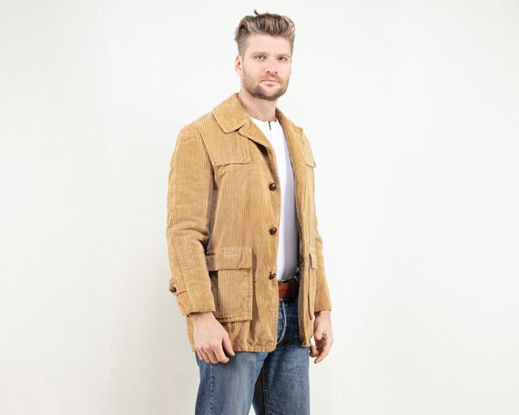 Corduroy Sherpa Jacket Men Vintage 80s 