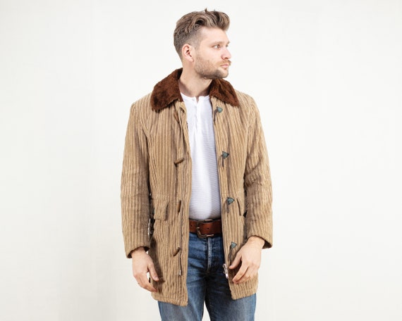 Corduroy Sherpa Jacket Men Vintage 80s 
