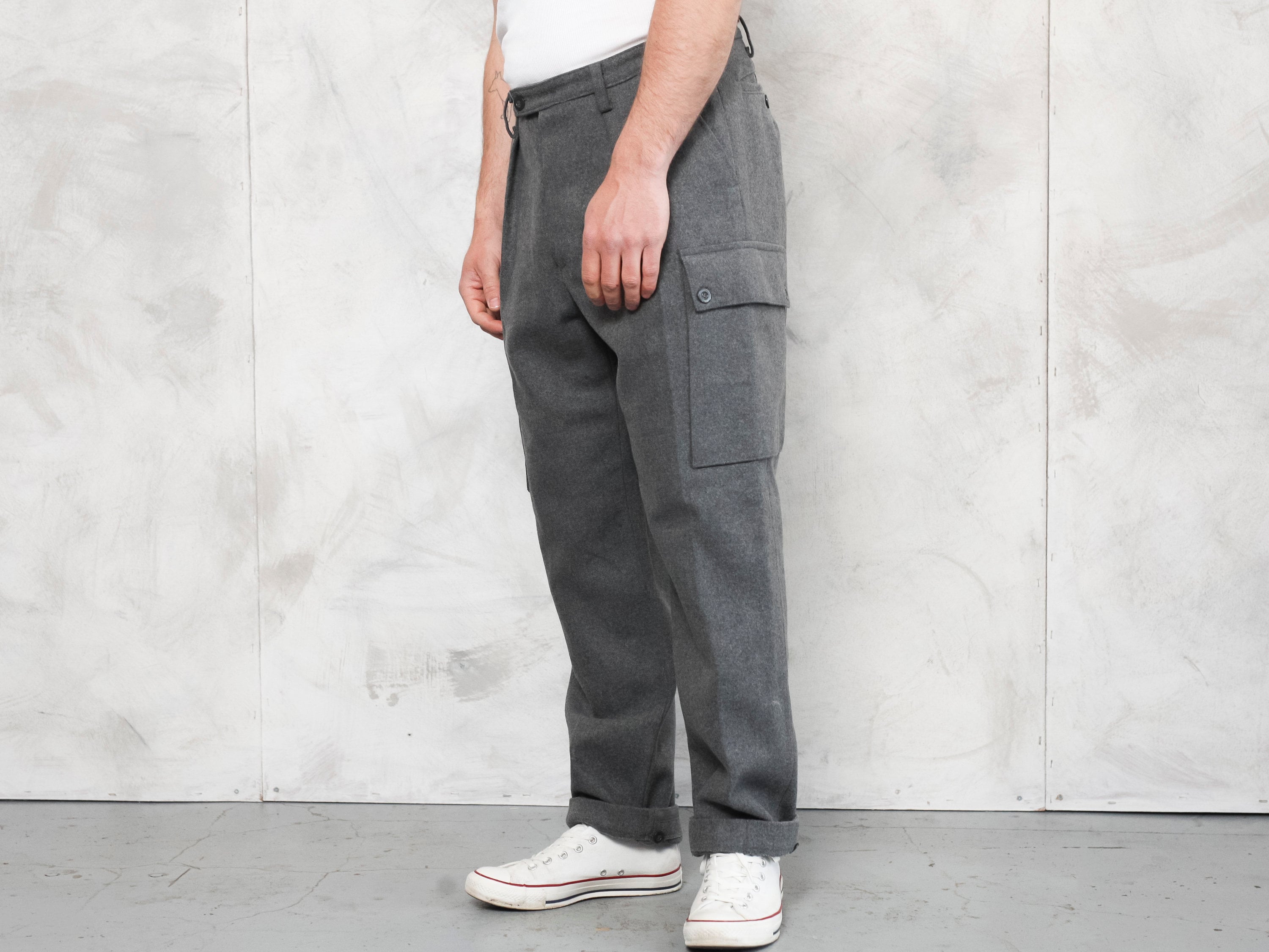 Military Wool Pants vintage 90s men 