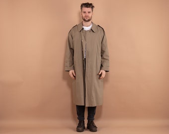 Longline Mac Coat 90's, Size L Mac Overcoat, Retro Layering Coat, Fisherman Mac Coat, Field Coat, Commuter Coat, Urban Minimalist Outerwear