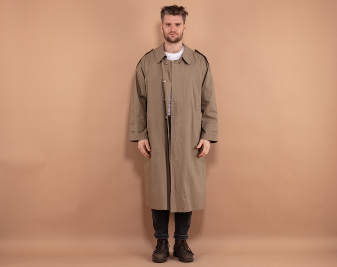 Longline Mac Coat 90's, Size L Mac Overcoat, Retro Layering Coat, Fisherman Mac Coat, Field Coat, Commuter Coat, Urban Minimalist Outerwear