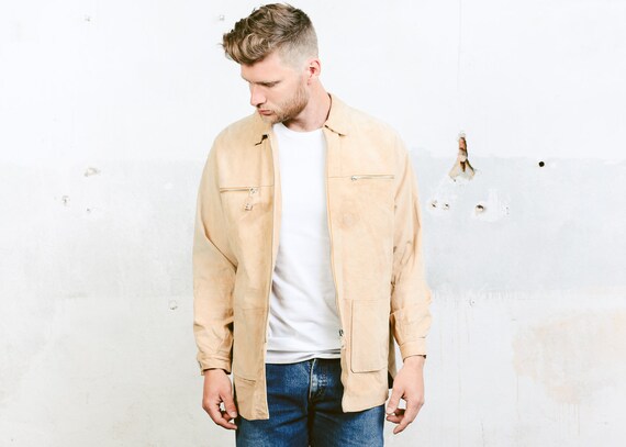 beige suede jacket