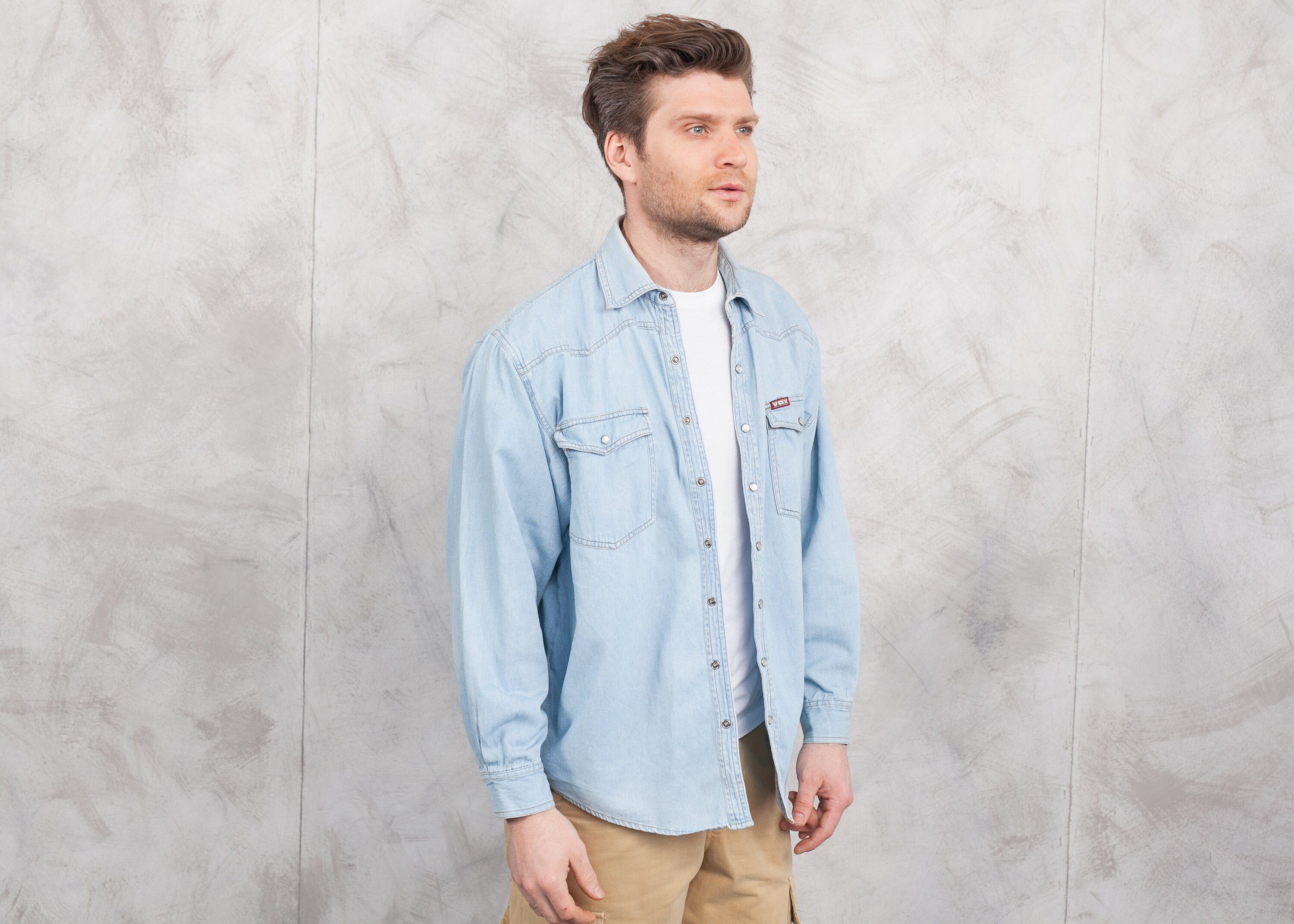 90s denim shirt men