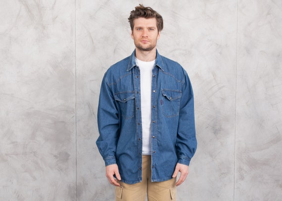 Denim Button Down Shirt . Vintage 90s 