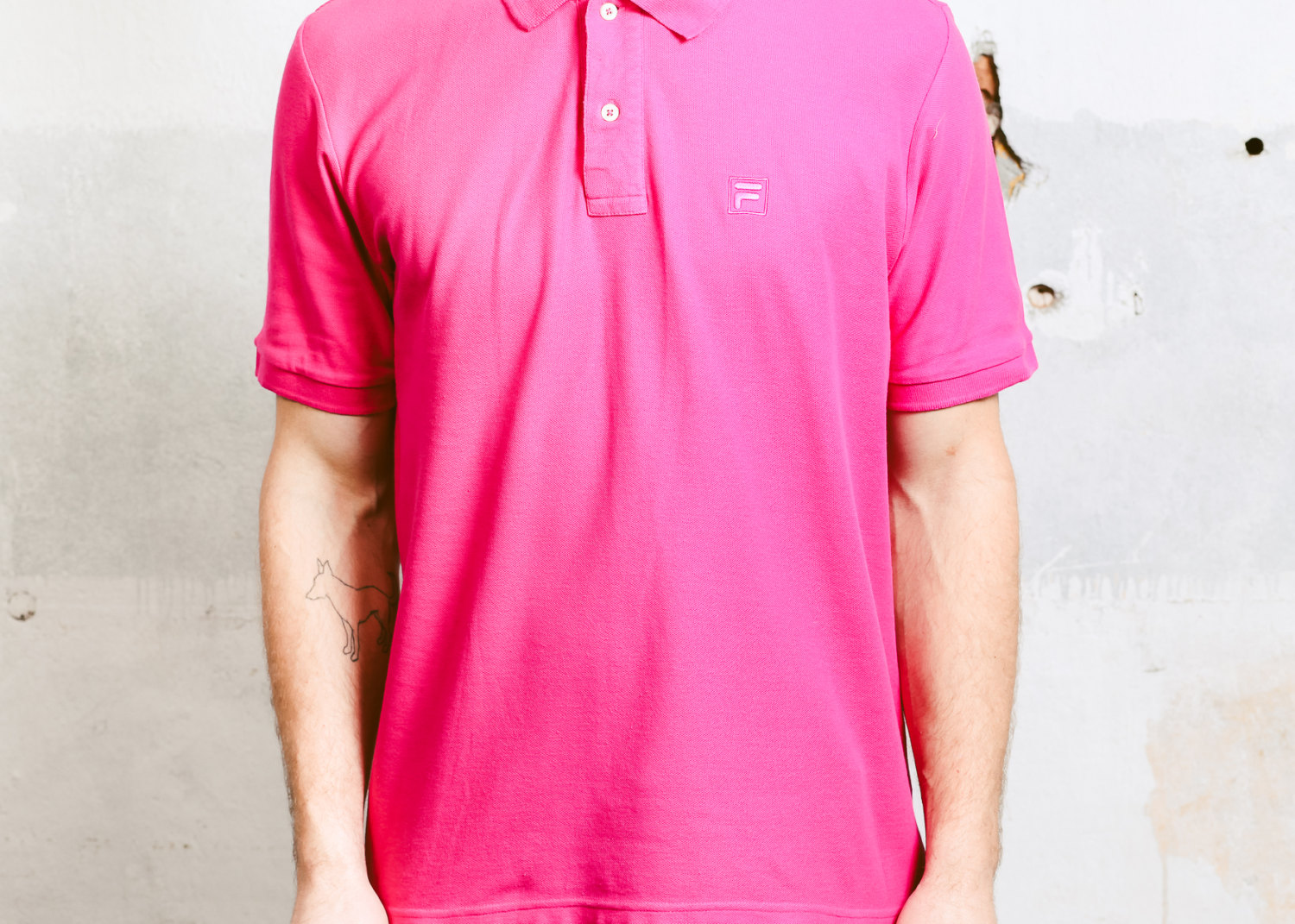fila polo mens pink