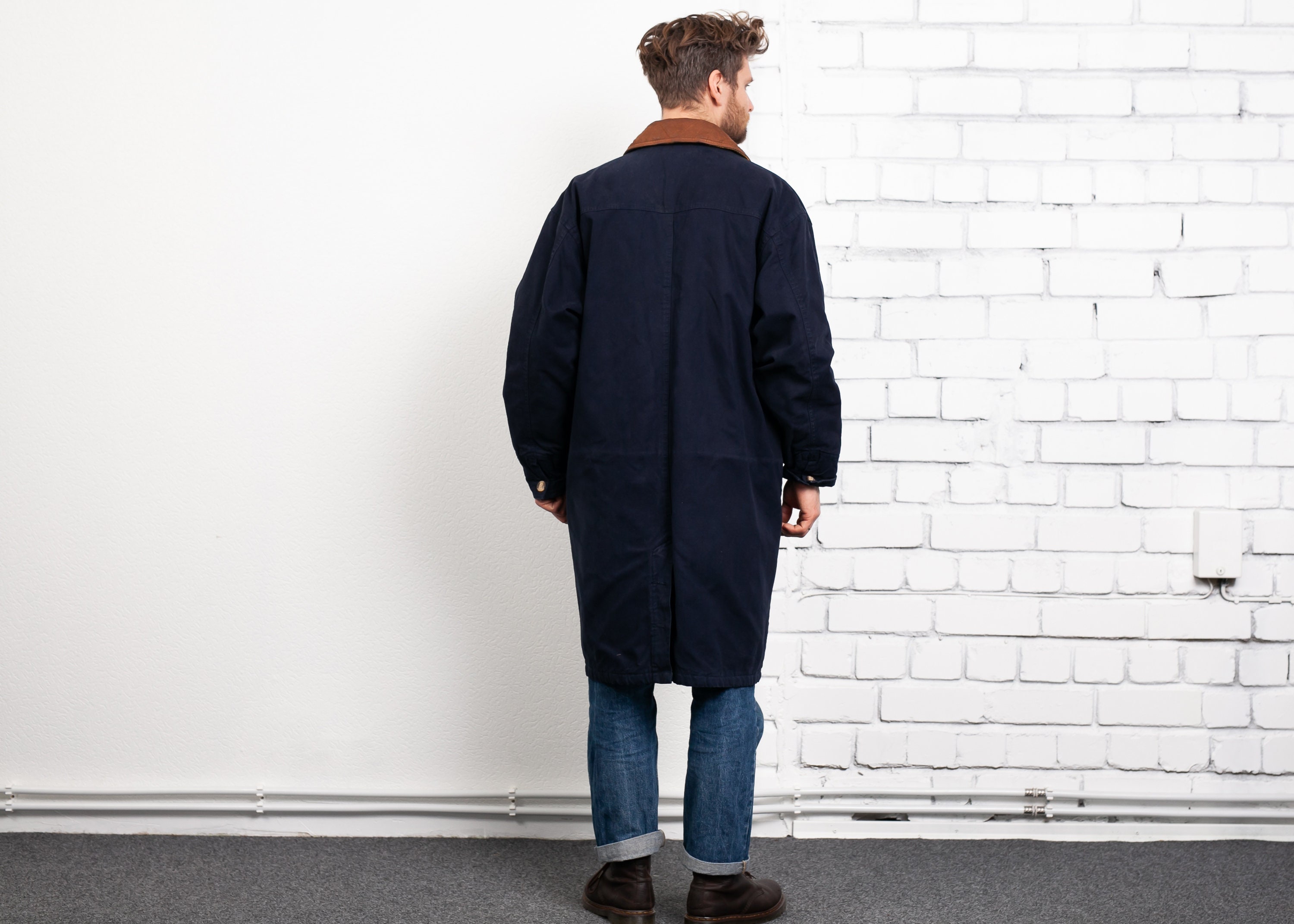 Vintage Cotton Canvas Coat . Men's Mac Coat Oversized Overcoat Duster ...