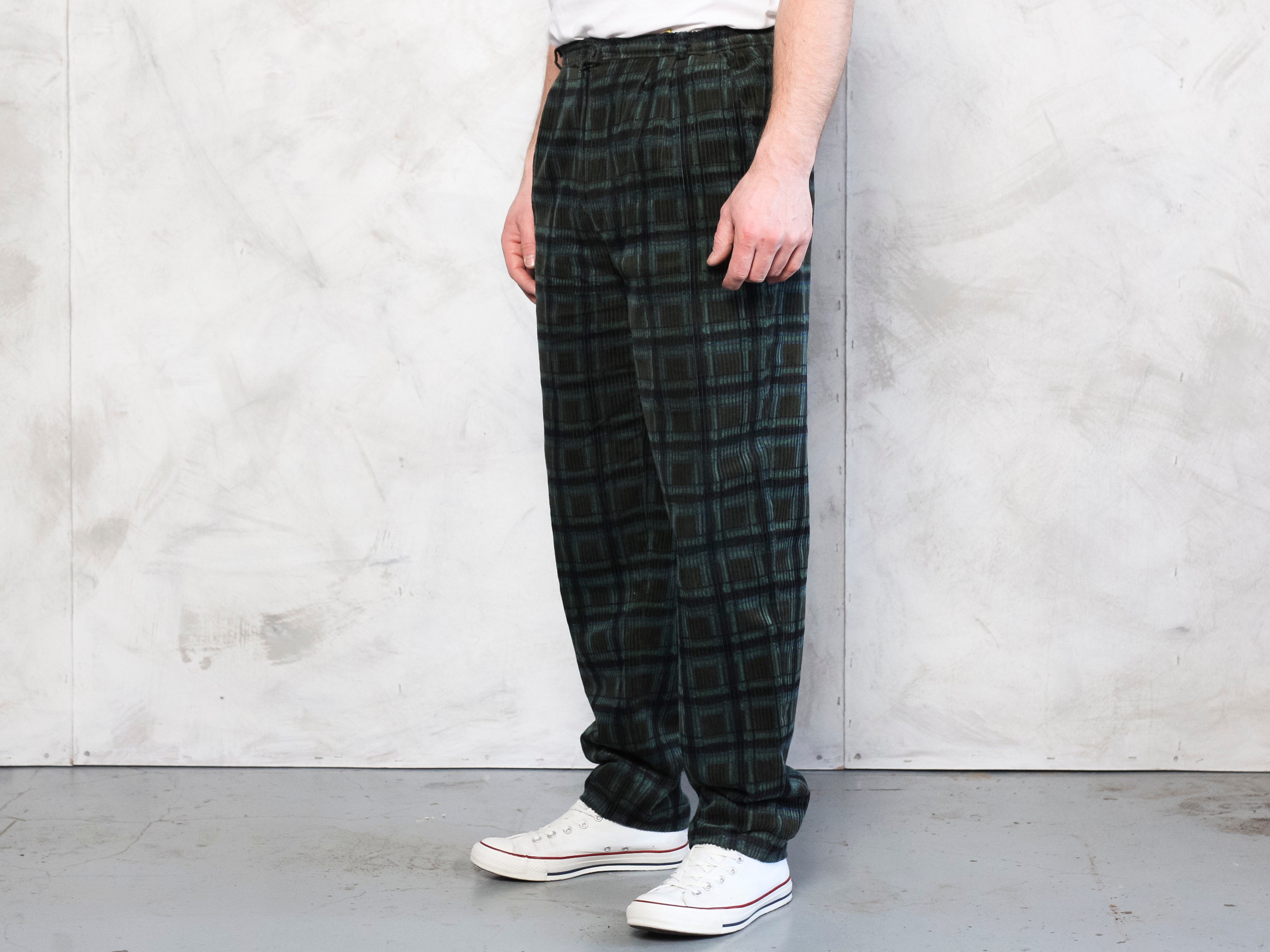 dark green cord trousers