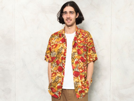 Camisa de hombre abstracta verano vintage 80s artista camisa - Etsy España