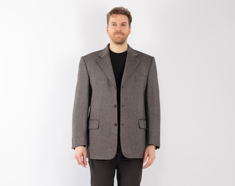 90s Vintage Gray Wool Blazer, Men's Size XL