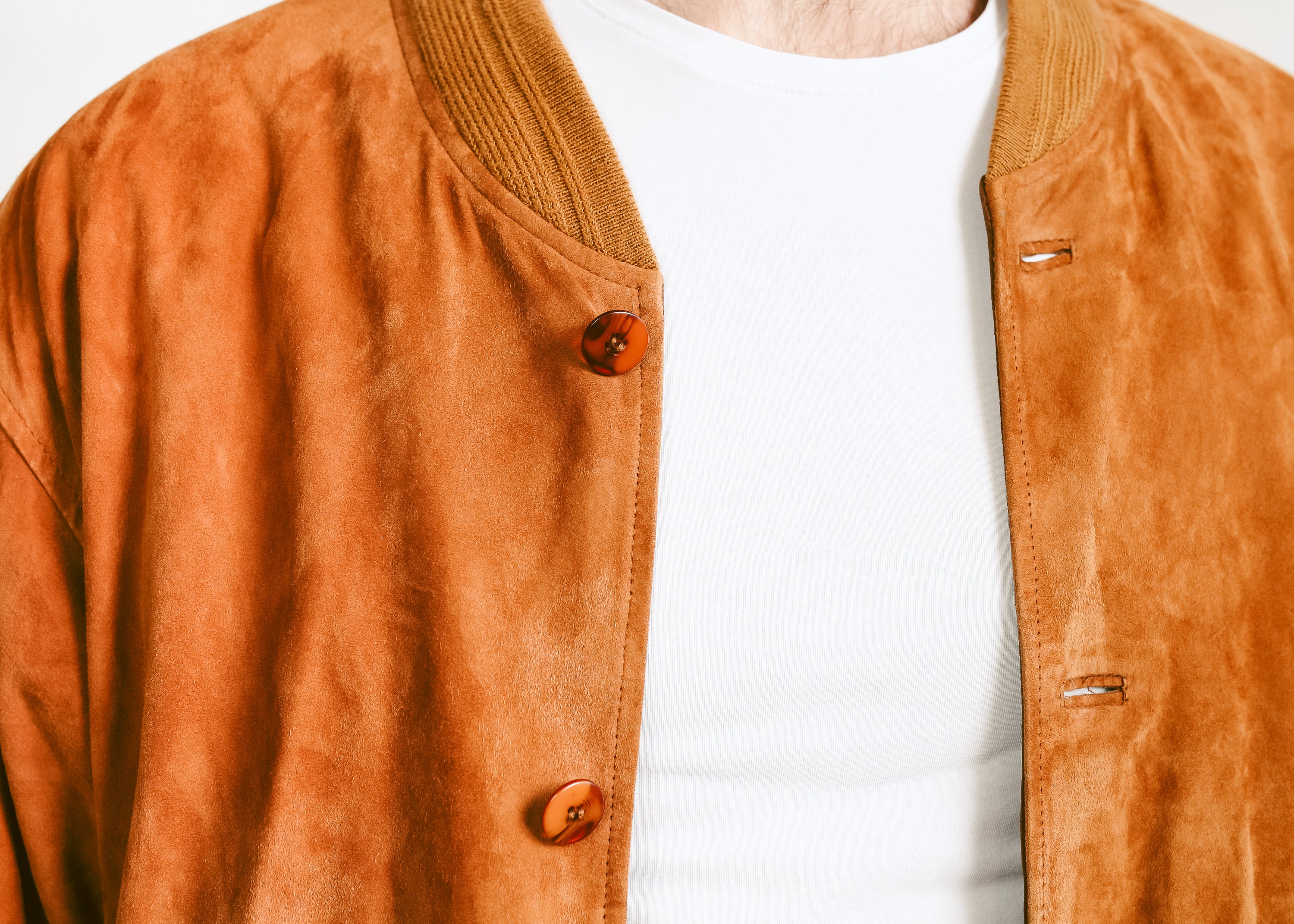 Brown Suede Bomber Jacket . Vintage Men 80s Brown Jacket Coat Oversized ...