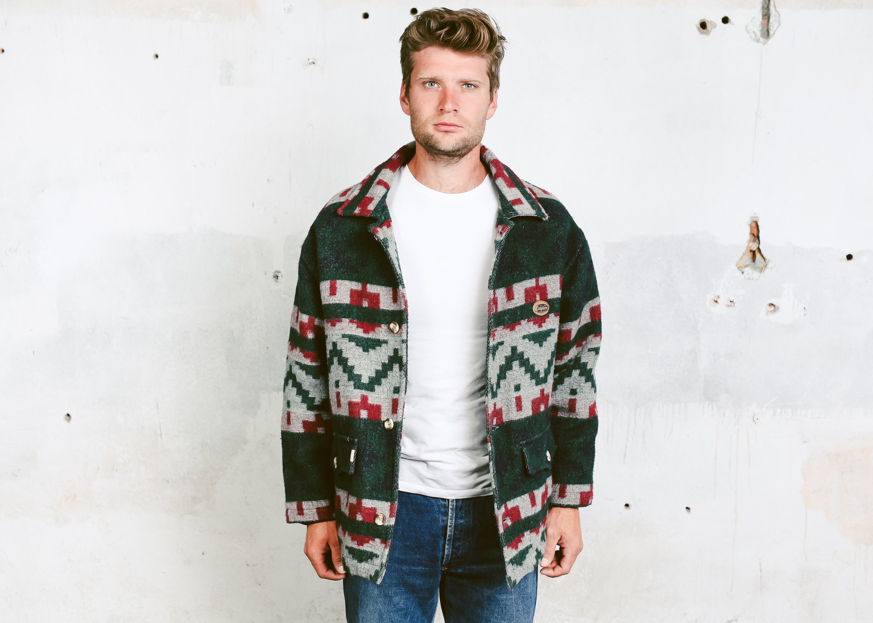 mens aztec wool jacket