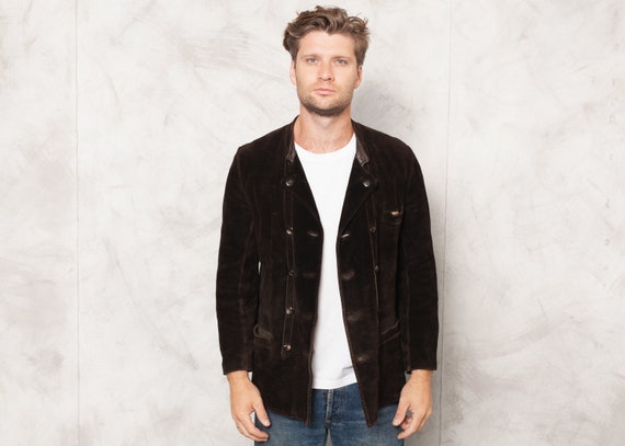 Mens Vintage Brown 40s Deersuede Jacket Vintage 60
