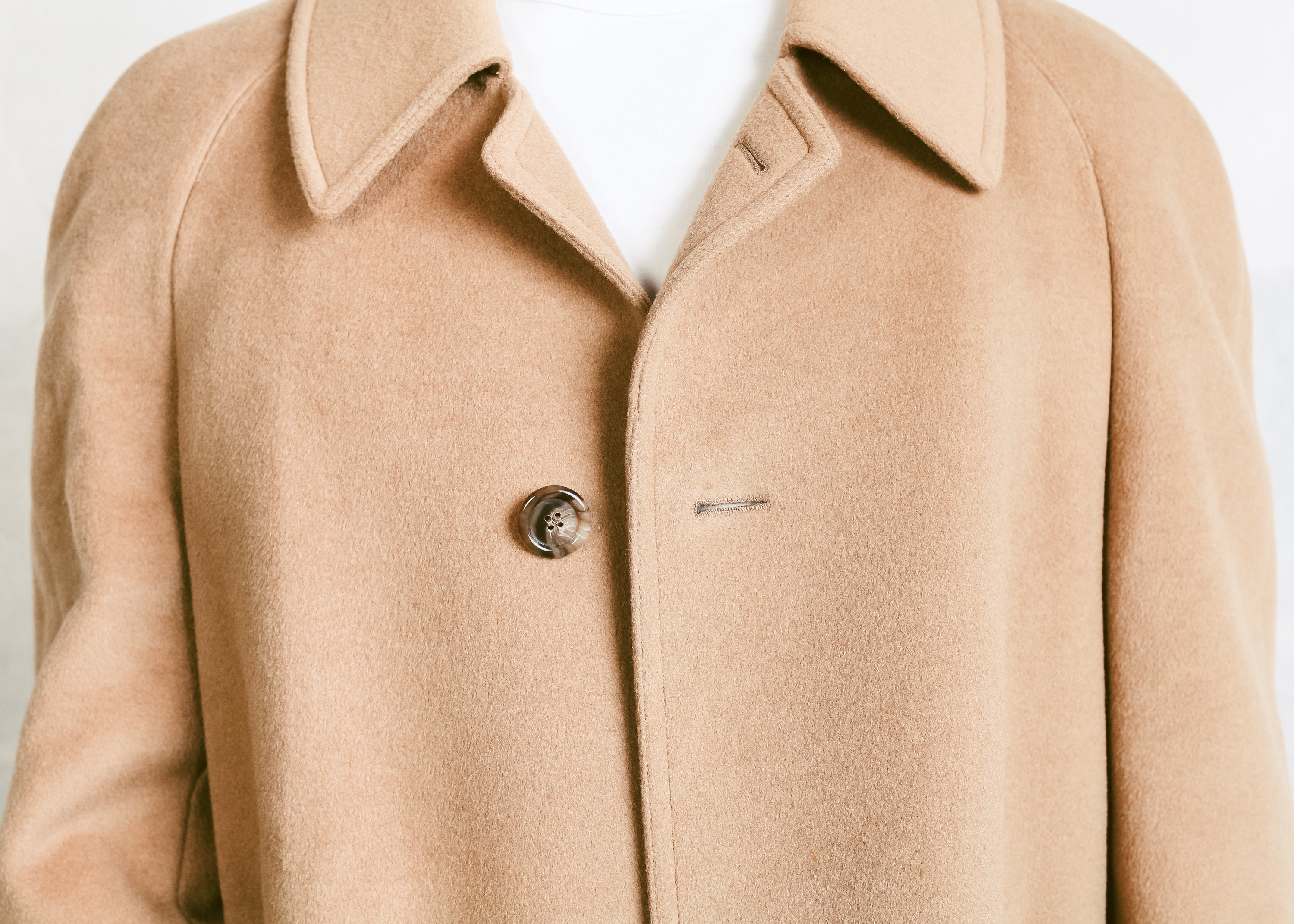 Mens Beige Wool Coat . Vintage 70s Camelhair Overcoat Camel Wool Brown ...