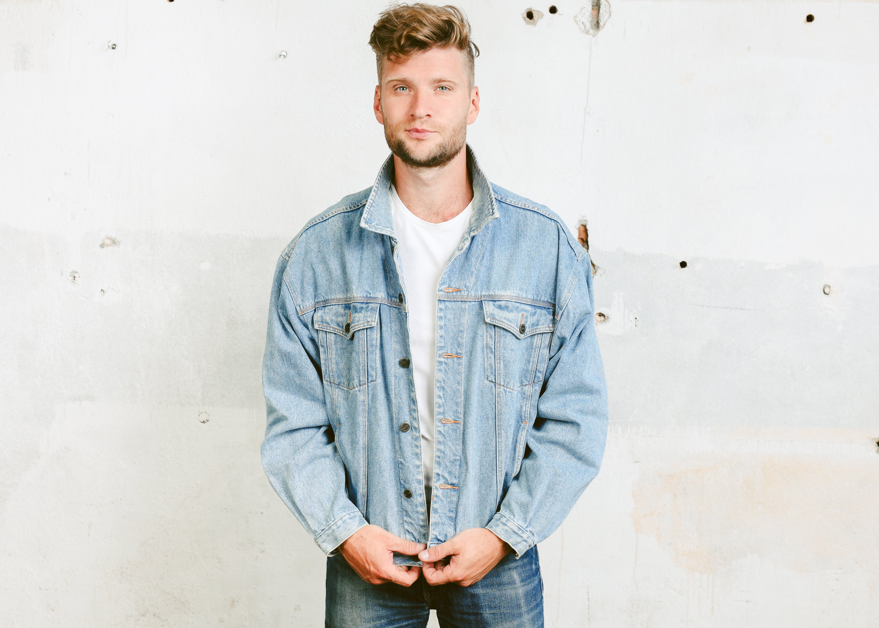 vintage oversized denim jacket mens