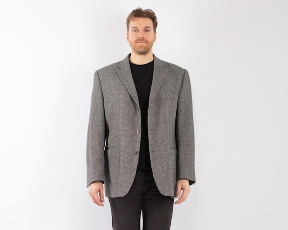 Vintage Gray Wool Blend Blazer, Size XL Retro Sport Coat