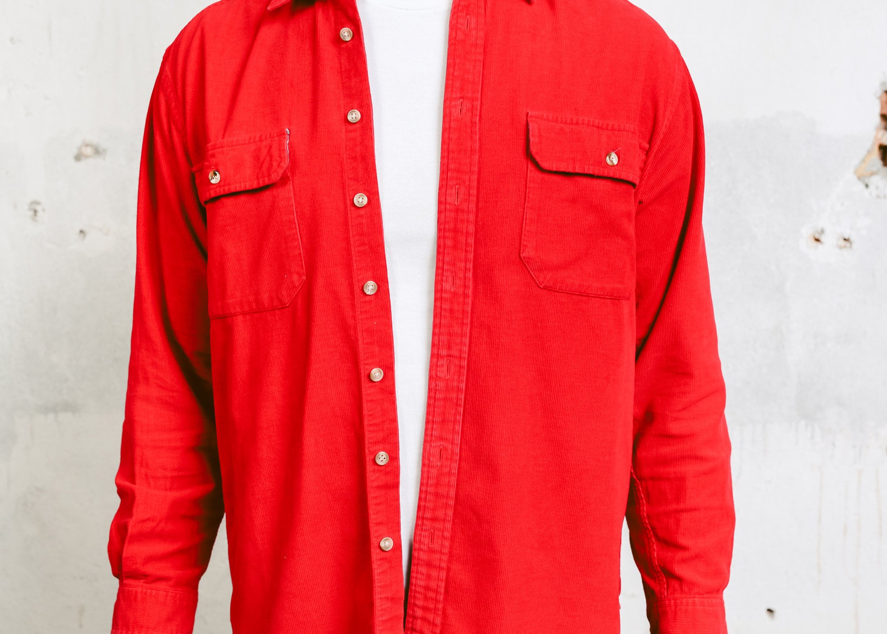 Men WOOLRICH Corduroy Shirt . Vintage Mens 90s Red Shirt Grunge Cord