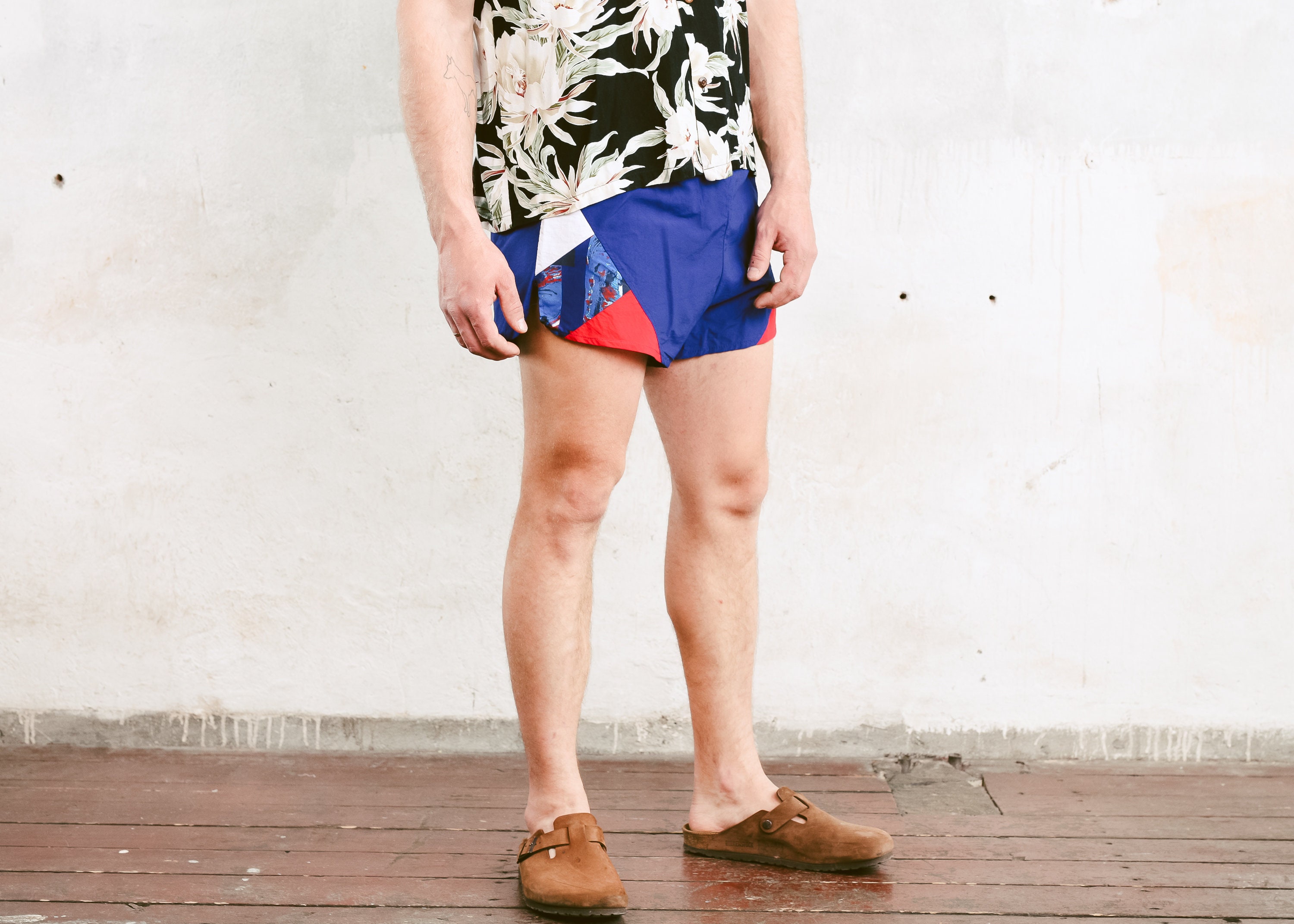 80s Men Summer Shorts . Vintage Men Beach Shorts Men's Surfer Shorts